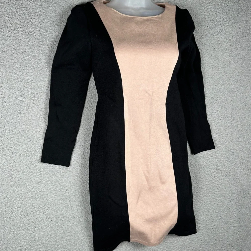 Alice + Olivia Amena Employed Colorblock Sheath Dress Size 2 Nude Career Office - Picture 15 of 16